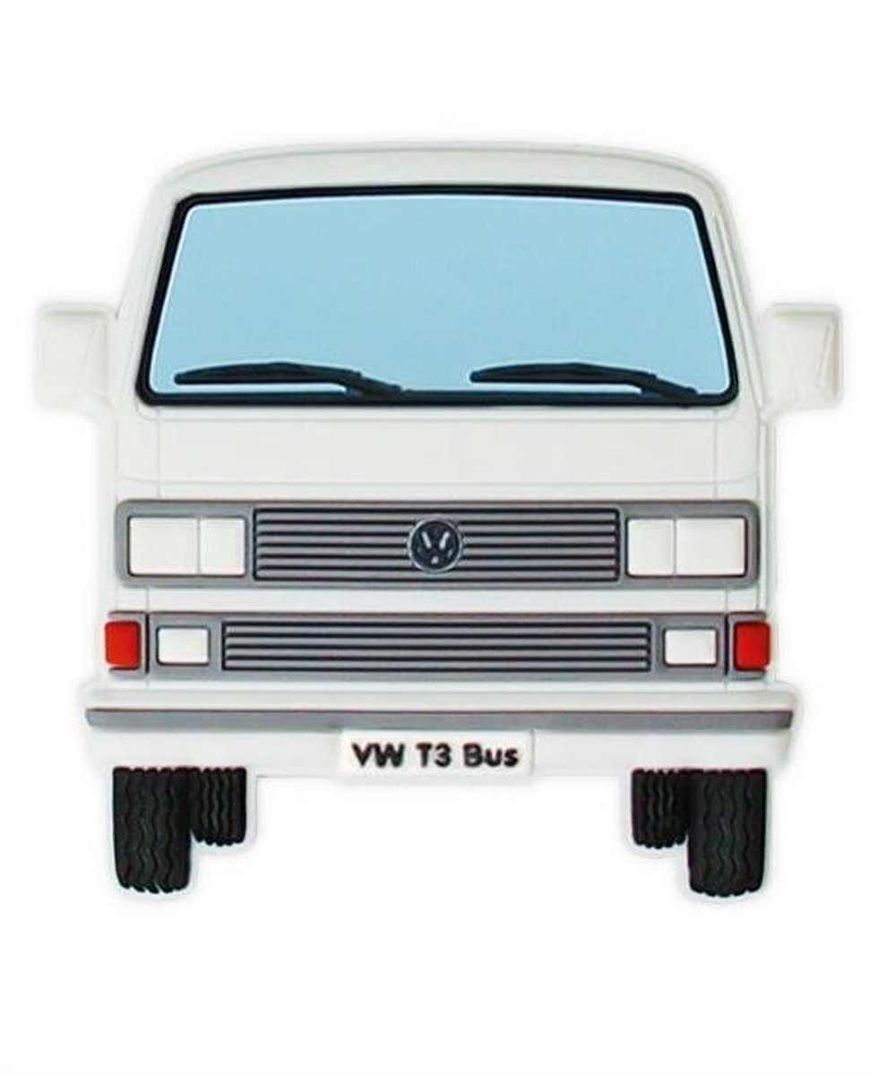 VW Vanagon T3 Bus Rubber Magneet - Voorzijde/wit