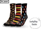 Verjaardag cadeau - Vrolijke sokken - Pacman Sokken - Pac-Man - Leuke sokken - Luckyday Socks - Lucky Socks