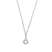 Open star coin ketting - Zilver - 40 cm