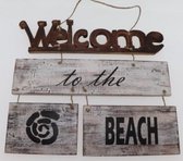 Tekstbord Welcome 43x43 cm strandlook