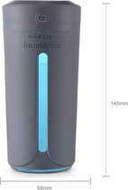 230 ml Humidifire | Luchtbevochtiger | schone lucht | Nano spray technologie | USB | Licht in 7 kleur | Voor Thuis, Auto en Kantoor| Grijs