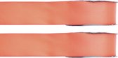 2x Hobby/decoratie koraal roze satijnen sierlinten 1,5 cm/15 mm x 25 meter - Cadeaulint satijnlint/ribbon - Striklint linten