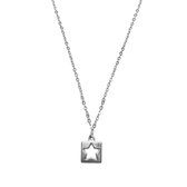 Star in square ketting - Zilver - 42 cm