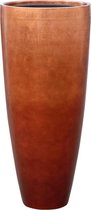 Maxim vaas koper 90cm hoog | Luxe hoge XL vazen rood rosé goud gouden metallic steenrood roden terracotta kleur | Grote bloempot plantenbak