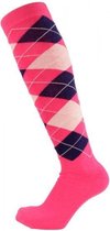 Pfiff sokken - Ruitersokken Roze - Paars - Sportsokken - Paardrijden - Unisex sokken - Kniesokken - Maat 40-42