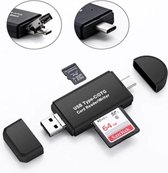 Jumalu 5 in 1- USB Type-C/OTG - Card Reader/Writer - Multifunctioneel - Micro USB - USB - USB-C , SD - Micro SD kaart reader - Zwart