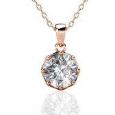 Yolora Dames Ketting met Hanger - Kalpa Camaka Kristal - Rosé kleurig - 18K Roségoud Verguld - Vrouwen Collier Rose Gold - Sieraden - Halsketting - Luxe Giftbox - Geschenkdoos - Ca