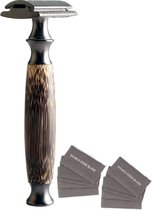 BS online Store Bamboe Safety Razor + 10 scheermesjes Bamboe Houten Handvat Double Edge Single Blade Zero Waste Duurzaam Scheren