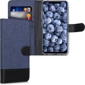 kwmobile telefoonhoesje voor LG G8s ThinQ - Hoesje met pasjeshouder in donkerblauw / zwart - Case met portemonnee