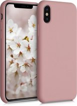 kwmobile telefoonhoesje geschikt voor Apple iPhone X - Hoesje met siliconen coating - Smartphone case in winter roze