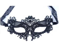 Power Escorts - Venetiaans Masker - Love Mask - Fetish Power - Kinky Mask - Zwart - 61-00023 - stijlvolle verpakking - voor stoute Spelletjes