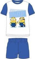 Minions Kinder Shortama Zomerset Maat 104 Wit/Blauw - 1 stuk