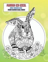 Adult Coloring Book Flowers and Animal - Stress Relieving Animal Designs
