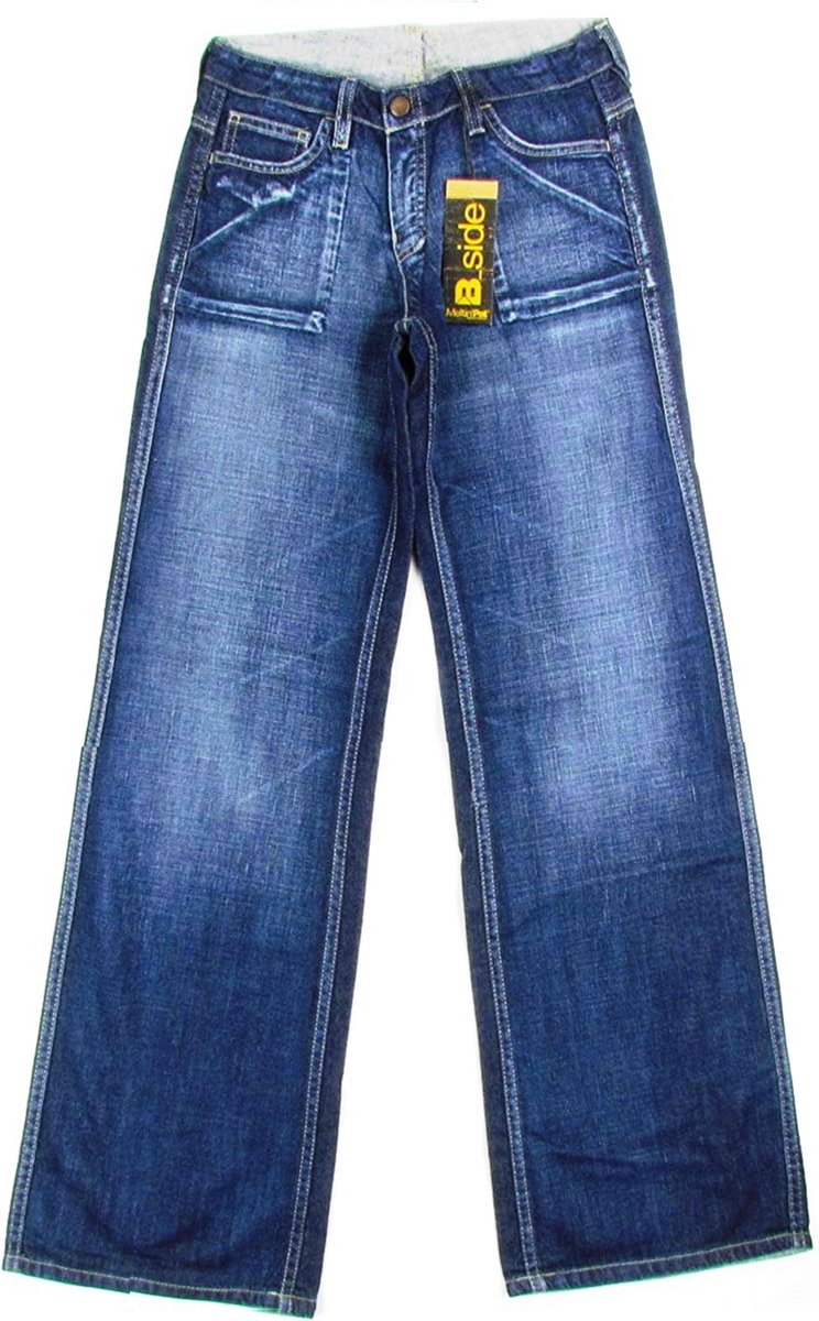 MELTIN'POT "Reversible B-Side Evil" womens flared jeans used-look denim  (navy blue) | bol.com