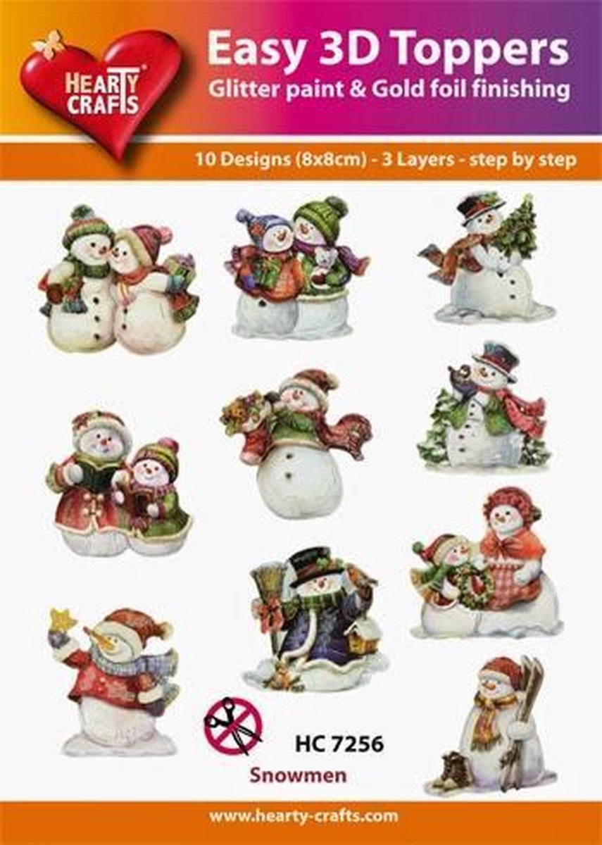 Hearty crafts easy 3D toppers Sneeuwpoppen