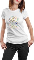 Ware liefde - T-shirt - Dames - Maat L - Wit