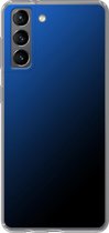 Samsung Galaxy S21 - Smart cover - Blauw Zwart - Transparante zijkanten