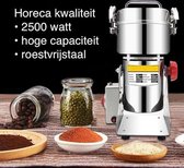 Professionele Kruidenmolen - Graanmolen - Keukenmachine - RVS - 2500W - 700 gram - Kruidenmaler - Spice grinder - Vijzel