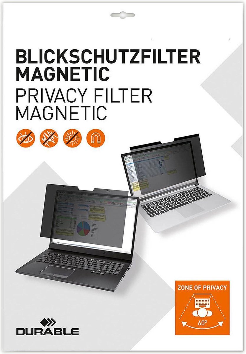 Durable privacy filter - 15,6 inch scherm - Grijs