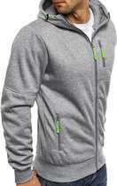 Grijze Hoodie heren met capuchon - Met rits – Light Sport Sweater - Maat XXL