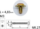 M3x5 messing schroeven, 3x5mm, zakje van 10 stuks