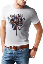 Rock and Roll city - T-shirt - Heren - Maat XL - Wit