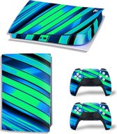 Sony PS5 Digital Edition Console Skins - Metal Twirl Blauw / Groen (Let op, alleen geschikt voor PlayStation 5 Digital Edition - zie productafbeelding)