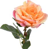 Viv! Home Luxuries Roos - zijden bloem - geel oranje roze - 68cm - topkwaliteit