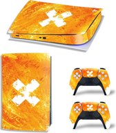 Sony PS5 Digital Edition Console Skins - Liquid Grunge Geel / Oranje (Let op, alleen geschikt voor PlayStation 5 Digital Edition - zie productafbeelding)