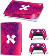 Sony PS5 Digital Edition Console Skins - Liquid Grunge Paars / Rood (Let op, alleen geschikt voor PlayStation 5 Digital Edition - zie productafbeelding)