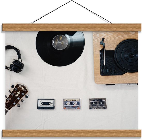 Schoolplaat – Muziek Instrumenten en Bandjes - 40x30cm Foto op Textielposter (Wanddecoratie op Schoolplaat)