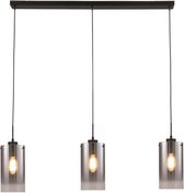 Ventotto Hanglamp 3 lichts zwart / smoke glas - Modern - Freelight - 2 jaar garantie