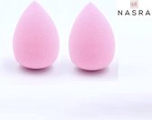 Nasra- Beauty Blender- Make-up Spons- Beauty- Applicator- Roze- Hoogwaardig kwaliteit- 2 stuks