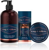 King C. Gillette Baardverzorgingsset Wassen en verzorgen met baardkam en toilettas