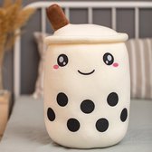 Bubble Tea Plush 35 cm - Boba Plush - Schattige Knuffel Pluche - Kawaii - Cadeau - Knuffels - Zachte Kussen - Woondecoratie - Wit - 35 cm