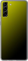 Samsung Galaxy S21 Plus - Smart cover - Geel Zwart - Transparante zijkanten