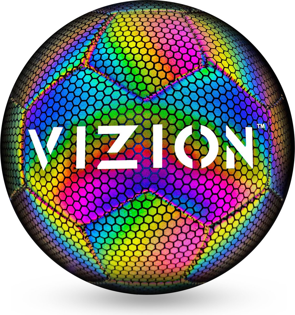 VIZION™ Reflecterende Voetbal | Lichtgevend | Holografisch | Glow in the Dark | Verjaardag Cadeau idee | Kinderen en Volwassenen | Maat 5 - VIZION