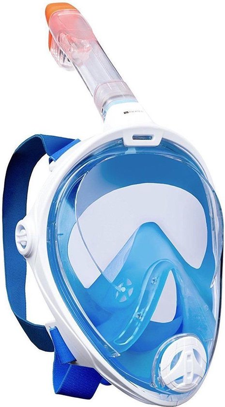 Masque intégral Aquatics - Masque de plongée - Blanc / Bleu - S / M |  bol.com