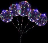 5 stuks verlichte LED Ballon  - multicolor - 40 cm - verlichte ballon met lampjes