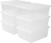 IRIS New Cristalbox Opbergbox - 17L - Kunststof - Transparant - Set van 6