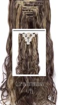Clip In Extensions 4/24 bruin blond mix 400gr 60cm 16delig dik&vol