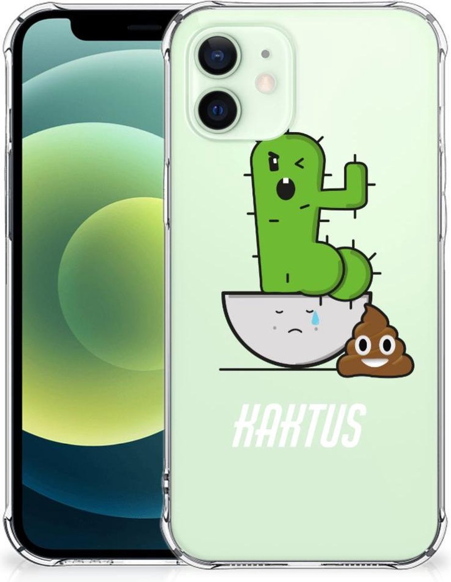 TPU Case Anti-Shock voor iPhone 12 Mini Stevig Bumper Hoesje Cactus Poo