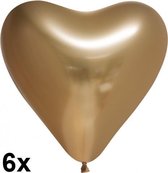 Chrome hart ballonnen Goud, 6 stuks, 30cm