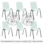 King of Chairs -Set van 6- Model KoC Samantha wit met zwart onderstel. Stapelstoel kuipstoel vergaderstoel tuinstoel kantine stoel stapel stoel kantinestoelen stapelstoelen kuipsto