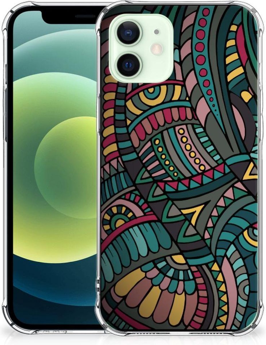 iPhone 12 Mini Doorzichtige Silicone Hoesje Aztec
