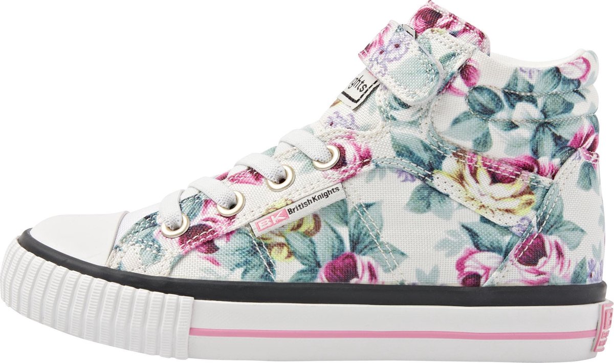 DEE Meisjes sneakers hoog - Wit bloemen - maat 28 | bol.com