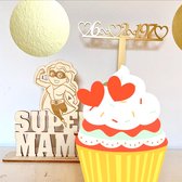 Taarttopper met datum - gepersonaliseerd - trouwen - geboorte - verjaardag - jubileum caketopper