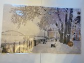 Deurmat Winterlandschap Wintertafereel Oude Stad 73x43cm