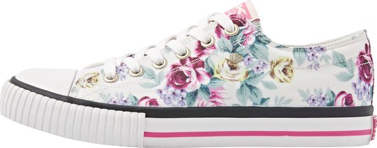 MASTER LO Dames sneakers laag - Wit bloemen - maat 42 | bol.com