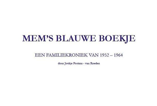 Mems blauwe boekje - cover